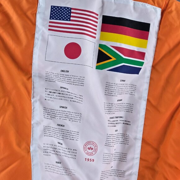 Alpha Industries Bomber Jacket Mens XS Tiger Stripe Camo Reversible Aviator - Picture 4 of 11